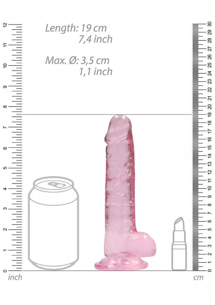 REALROCK - ÁTTETSZŐ ÉLETHŰ DILDÓ - PINK (17CM)