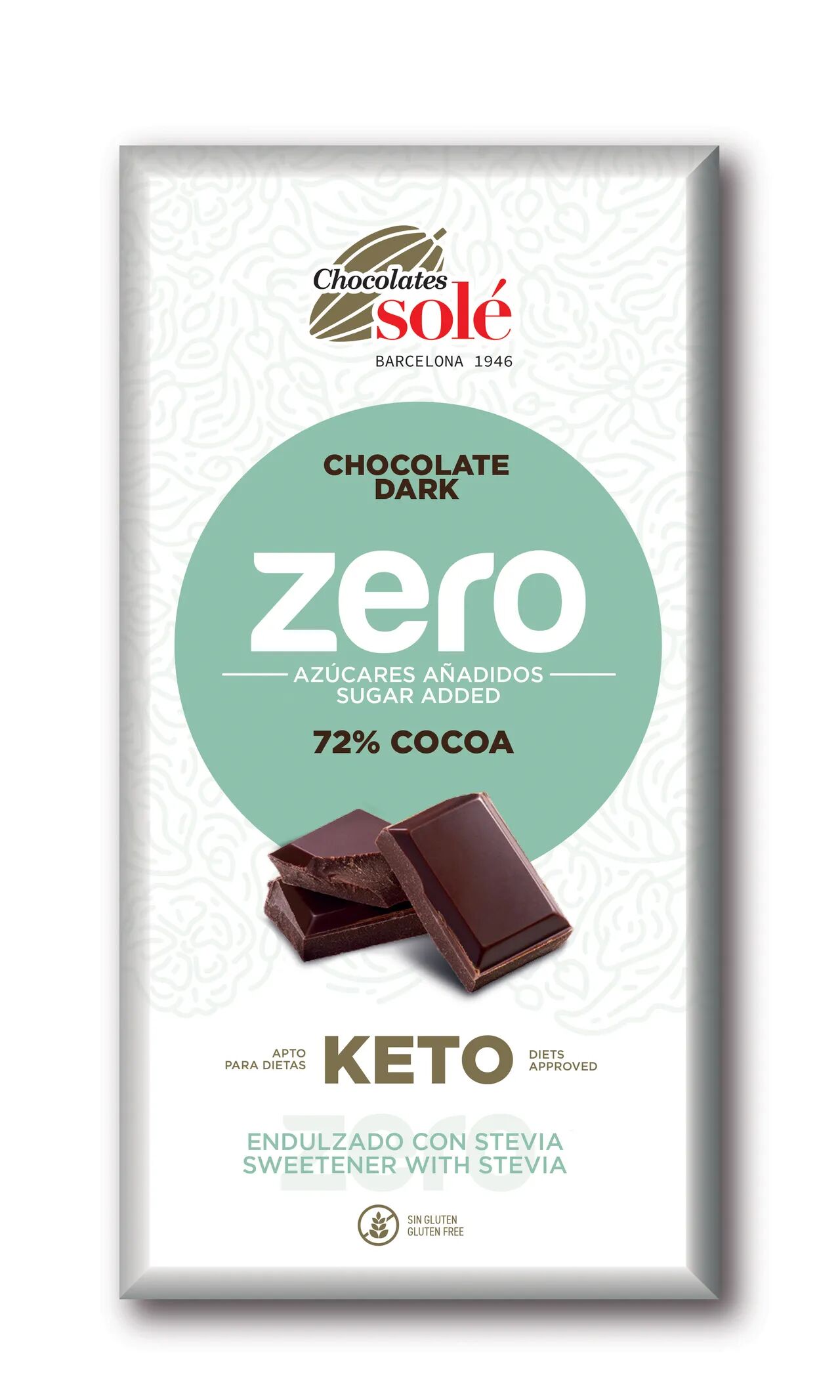 Cukormentes étcsokoládé 72% kakaóval 25g