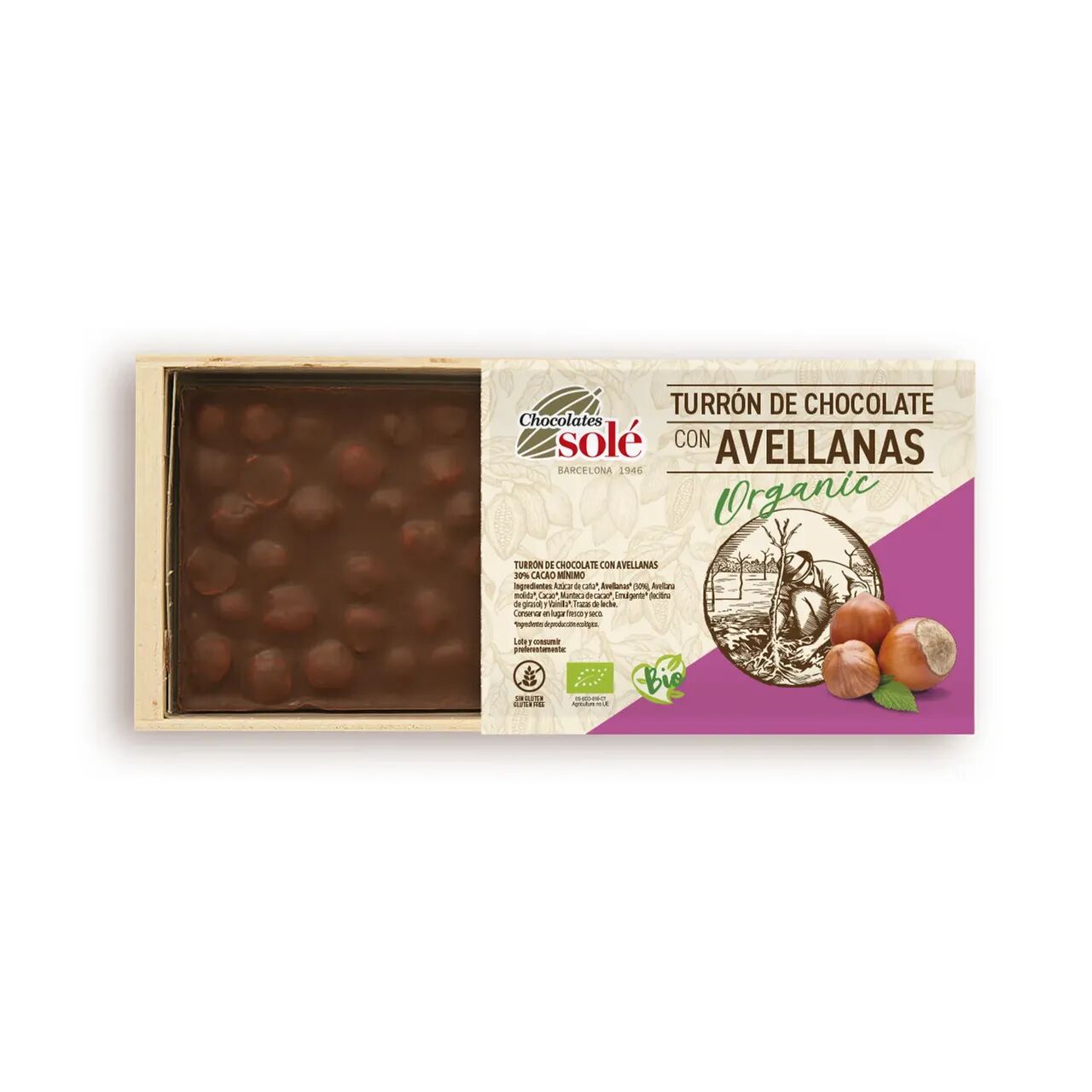 Bio csokoládés nugát mogyoróval 200g