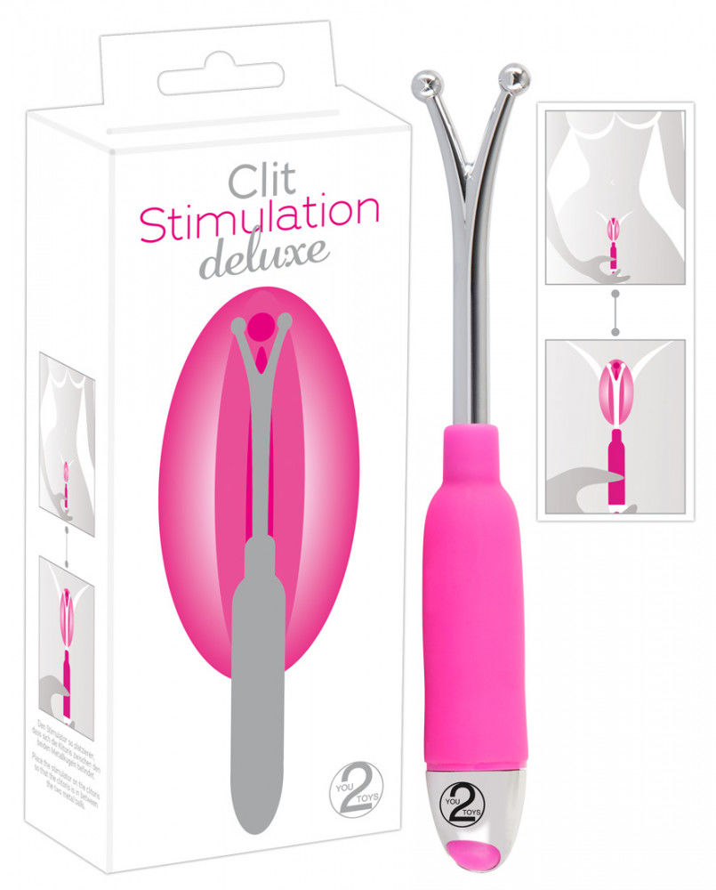 KÉP LETÖLTÉS YOU2TOYS - DELUXE CSIKLÓ STIMULÁLÓ VIBRÁTOR RÚD (PINK-EZÜST)