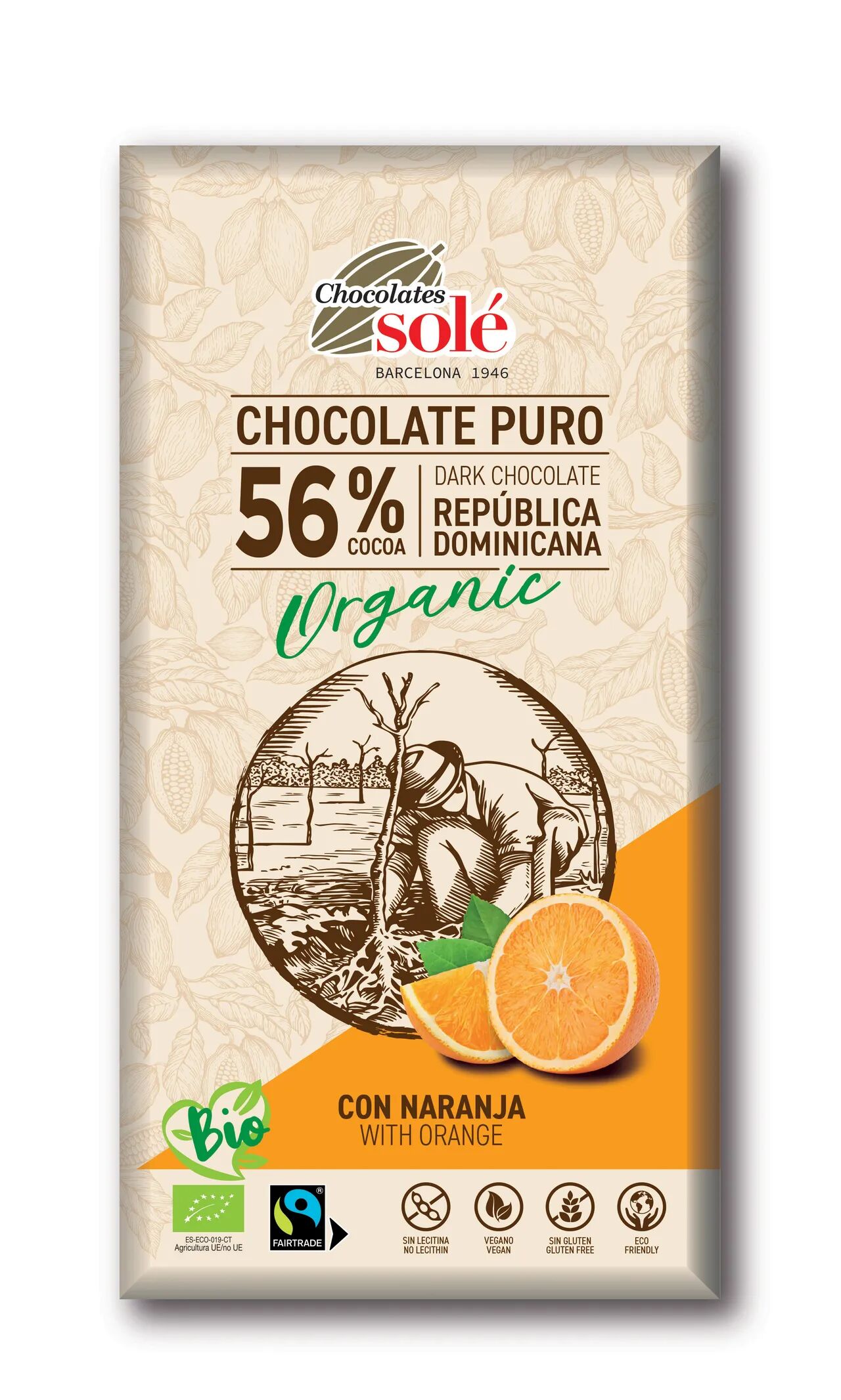 56% bio étcsokoládé naranccsal 100g
