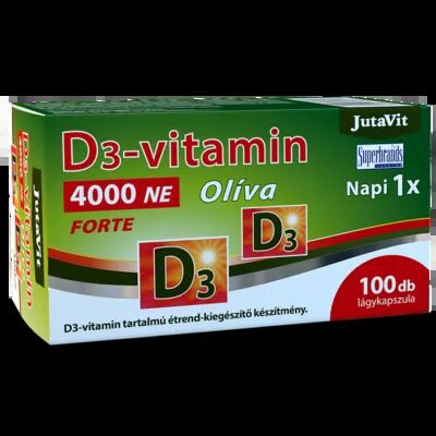 JutaVit D3-vitamin 4000NE (100µg) Olíva Forte lágykapszula 100db