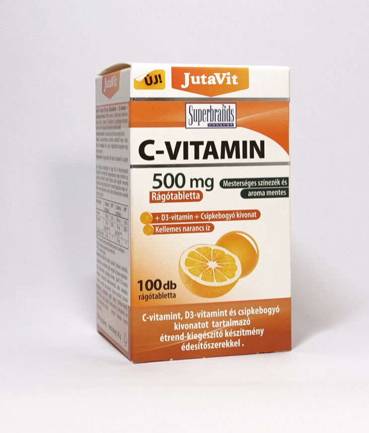 JutaVit C-vitamin 500mg Narancs ízű rágótabletta 100 db.