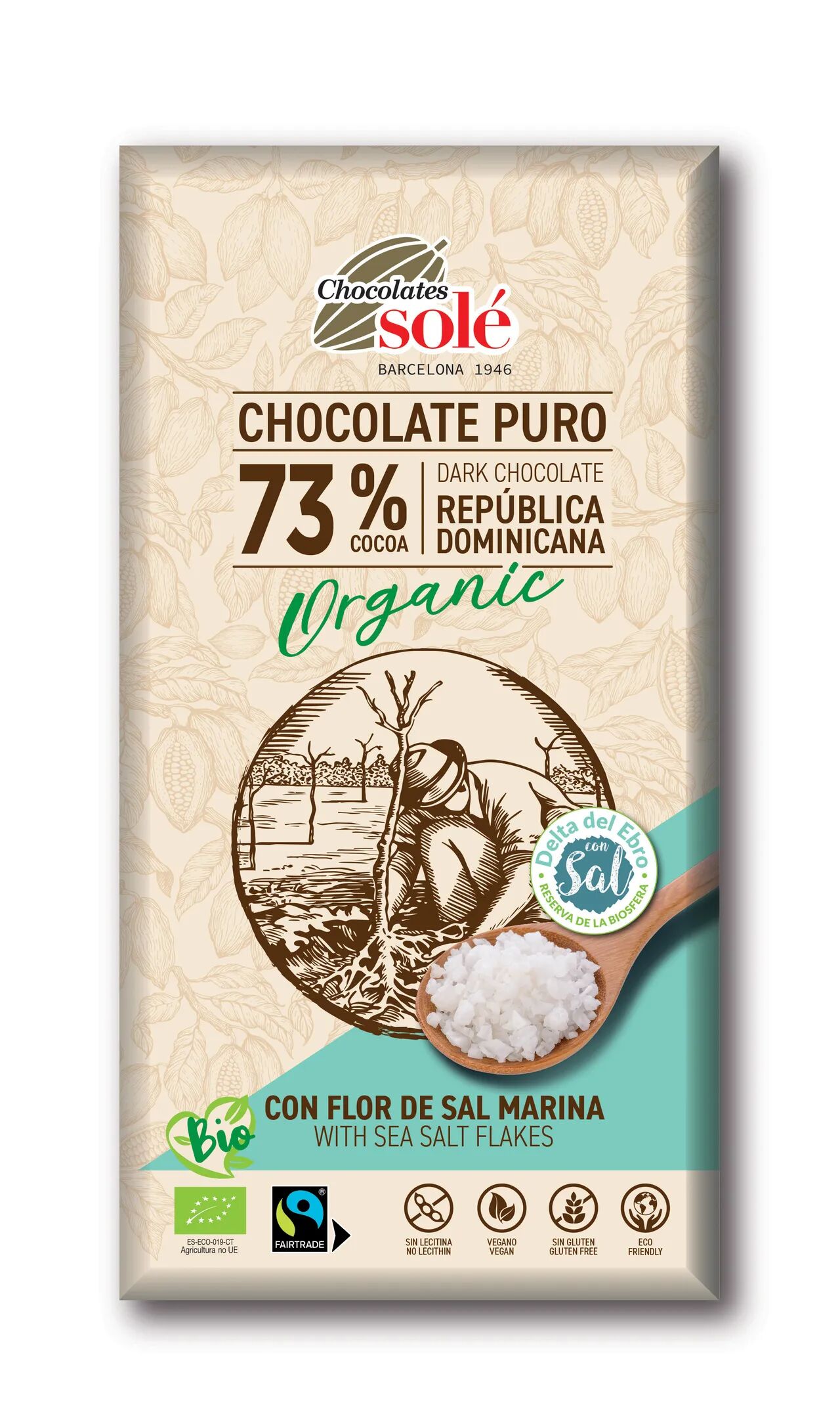 73% bio étcsokoládé tengeri sópelyhekkel 100g