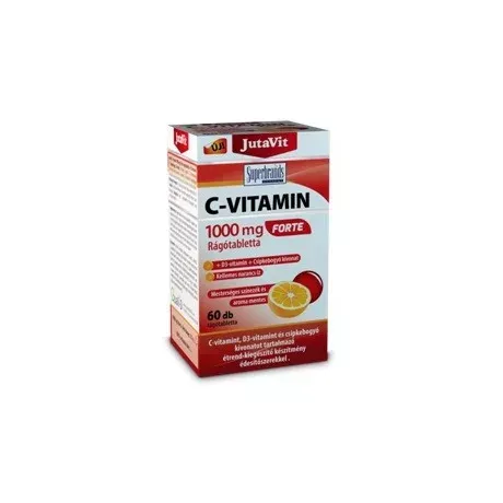 JutaVit C-vitamin 1000 mg Forte rágótabletta + D3-vitamin+ Csipkebogyó kivonat.