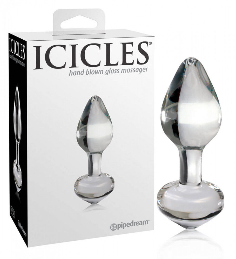 ICICLES NO. 44 - KÚPOS, ÜVEG ANÁL DILDÓ (ÁTTETSZŐ)